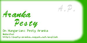 aranka pesty business card